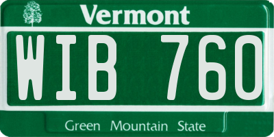 VT license plate WIB760