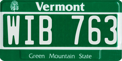 VT license plate WIB763