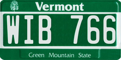 VT license plate WIB766