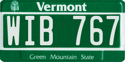 VT license plate WIB767