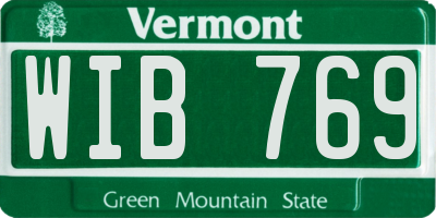 VT license plate WIB769