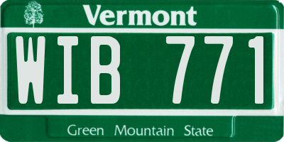 VT license plate WIB771