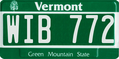 VT license plate WIB772