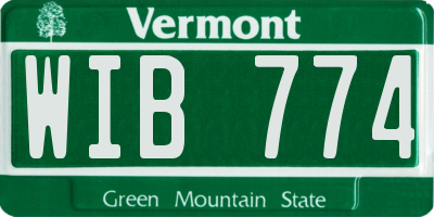 VT license plate WIB774