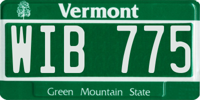 VT license plate WIB775