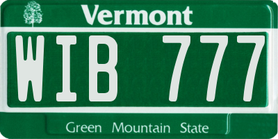 VT license plate WIB777