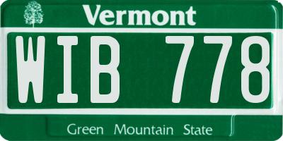 VT license plate WIB778
