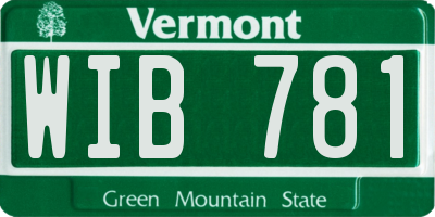VT license plate WIB781