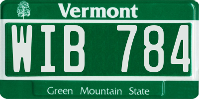 VT license plate WIB784
