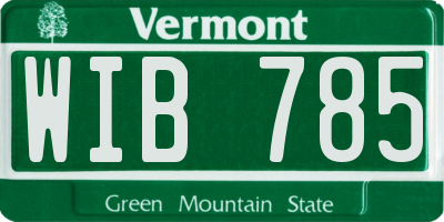 VT license plate WIB785