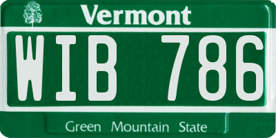 VT license plate WIB786