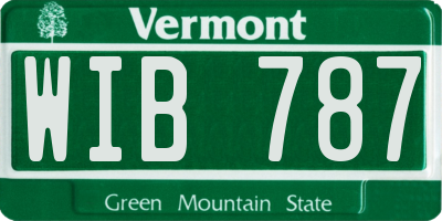 VT license plate WIB787