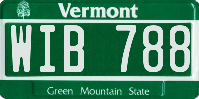 VT license plate WIB788