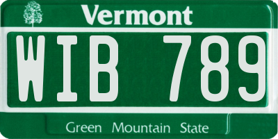 VT license plate WIB789