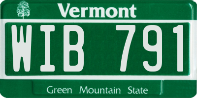 VT license plate WIB791