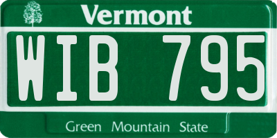 VT license plate WIB795