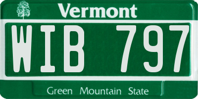 VT license plate WIB797