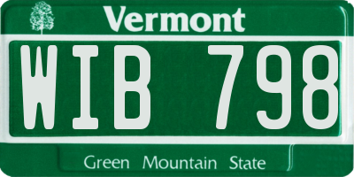 VT license plate WIB798