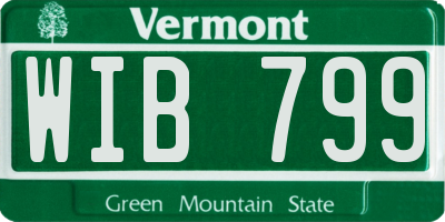 VT license plate WIB799