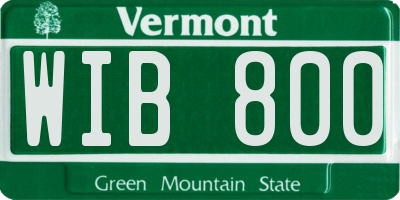 VT license plate WIB800