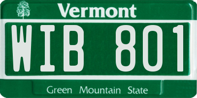 VT license plate WIB801