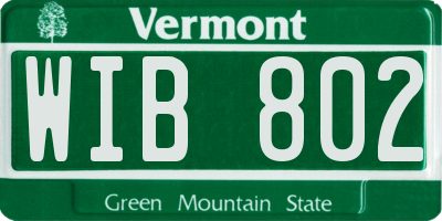 VT license plate WIB802