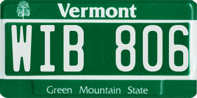 VT license plate WIB806