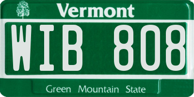 VT license plate WIB808