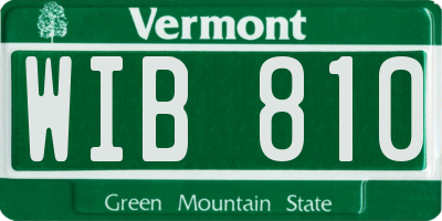 VT license plate WIB810