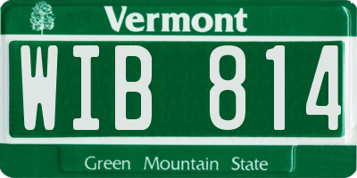 VT license plate WIB814