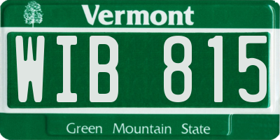 VT license plate WIB815