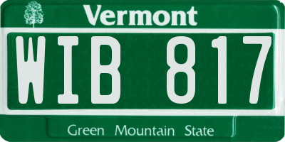VT license plate WIB817