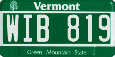 VT license plate WIB819