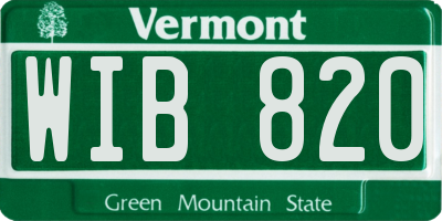 VT license plate WIB820
