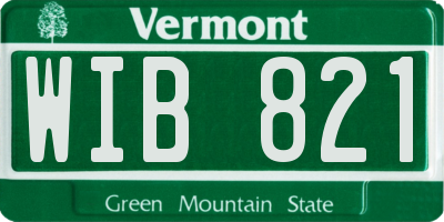 VT license plate WIB821