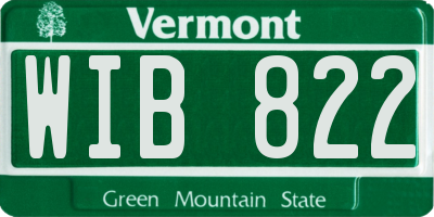 VT license plate WIB822