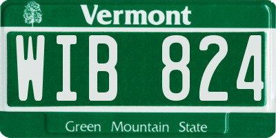 VT license plate WIB824
