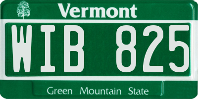VT license plate WIB825