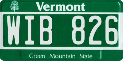 VT license plate WIB826