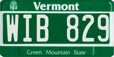 VT license plate WIB829