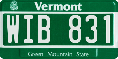 VT license plate WIB831