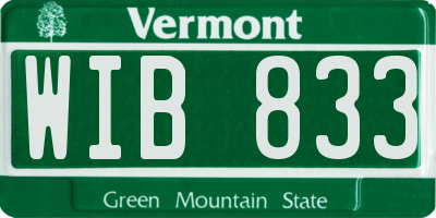 VT license plate WIB833