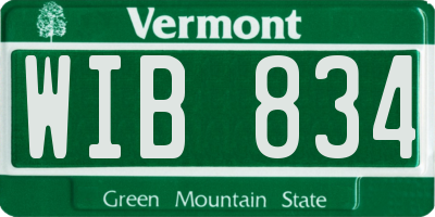 VT license plate WIB834
