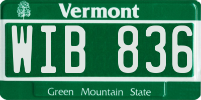 VT license plate WIB836