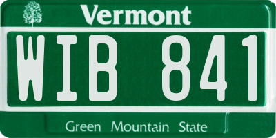 VT license plate WIB841