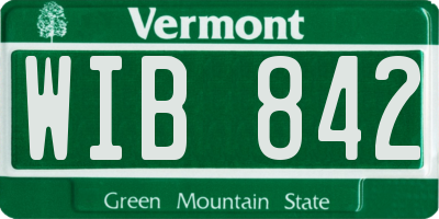 VT license plate WIB842