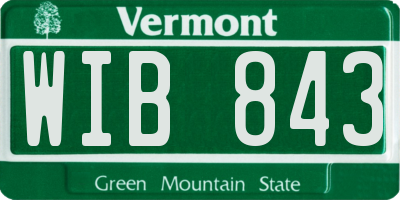 VT license plate WIB843