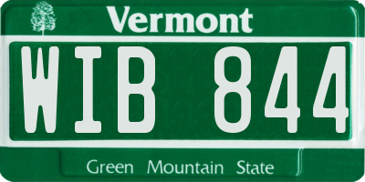 VT license plate WIB844