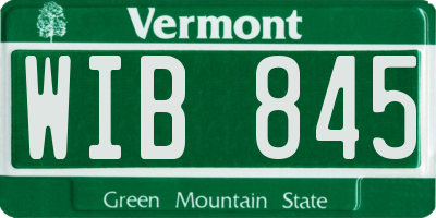 VT license plate WIB845