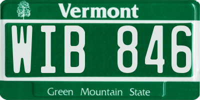VT license plate WIB846
